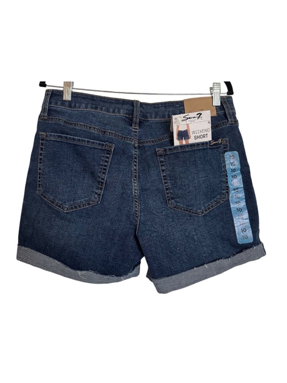 Seven 7 Weekend Short Size 10 Cuffed Denim Short 5” inseam NWT Medium Wash - Picture 10 of 14